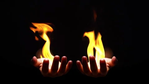 Fire was burning hands Stock Footage 279992451
