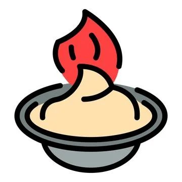 Fire wasabi icon vector flat Stock Illustration
