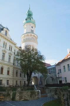 Fire Watch Tower in Sopron Stock Photos