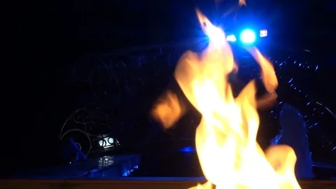 Fire water and flashlight Stock Footage 95999768