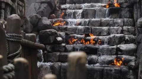 Fire in water background Video stock 49327626