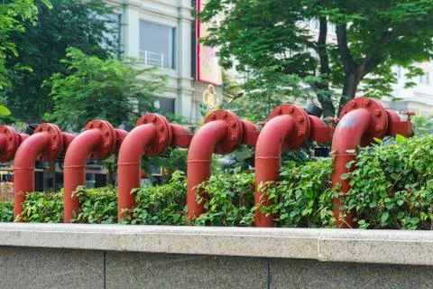 Fire water hydrant queue Stock Photos