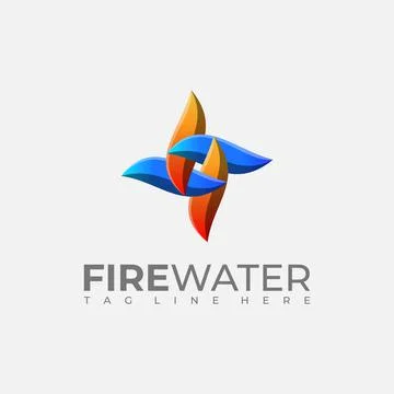 Fire water logo combination Stock Illustration