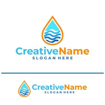 Fire with water logo design vector template, Creative fire with water waves.. Stock Illustration