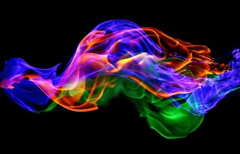 Fire - a wave of colored plasma fire elements consisting of a hot red-orange  Stock Photos