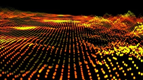 Fire wave particles background Video stock 240852495