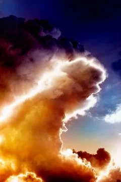 Fire wave in sky Stock Illustration