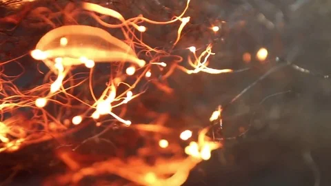 Fire Weaves to the Right Stock Footage 74720602