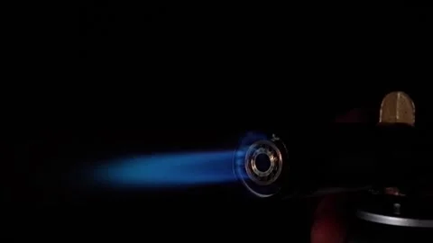 Fire when the gas burner is turned on. Slow motion. Stock Footage 168076259