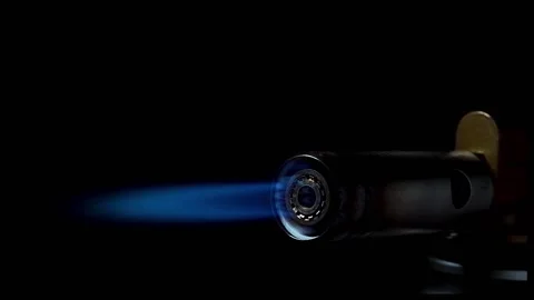 Fire when the gas burner is turned on. Slow motion. Technology. Stock Footage 168076260
