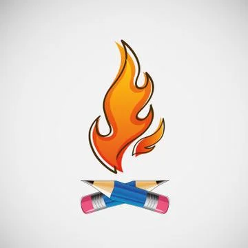 The fire which burn pencils design vector image Stock Illustration