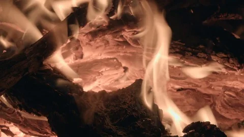 Fire While Camping Oregon Cascades Macro campfire 2 Stock Footage 81683188