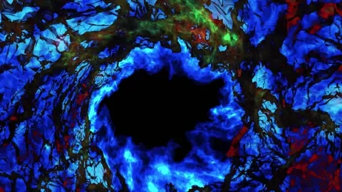 FIRE WHIRLWIND | Magic Energy Effect on a Black Background Animation Stock Footage 197066675