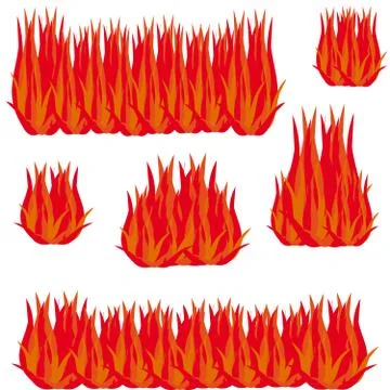 Fire on white background Stock Illustration