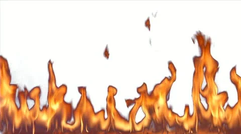 Fire, white background, tall flames Stock-Footage 21844828