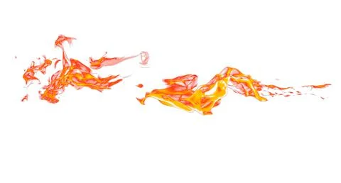 A fire on the white backgrounds 写真素材