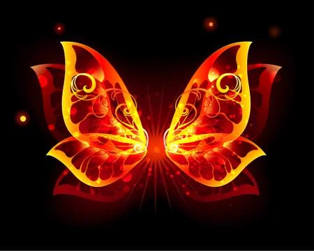 Fire Wings of Butterfly Stock Illustration