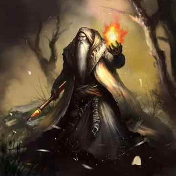 Fire wizard Stock Illustration