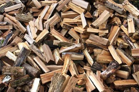Fire wood in a considerable quantity Stock Photos