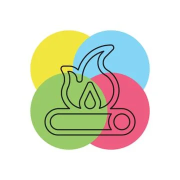 Fire wood icon - campfire vector - firewood Stock Illustration