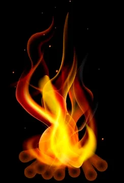Fire from wood logs Stock Illustration
