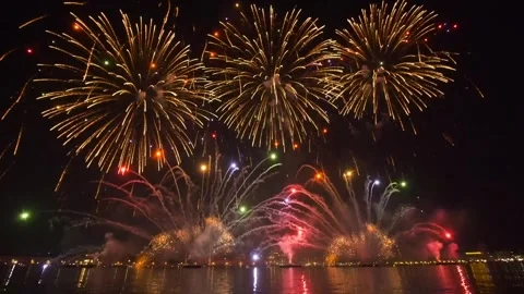 Fire work celebration at night Video stock 274035141