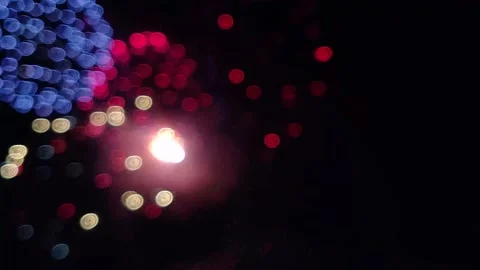 Fire work defocused shot of fireworks with beautiful bokeh Stock Footage 131616241
