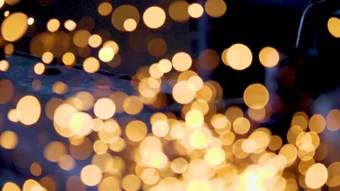 Fire work of granding of iron in a workshop Stock Footage 129453656