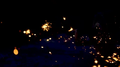 Fire work of granding of iron in a workshop6 Stock Footage 199278018