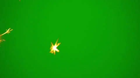 Fire work on green screen background Stock Footage 259888308