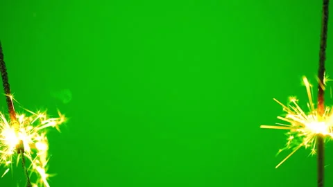 Fire work on green screen background Stock Footage 259888395