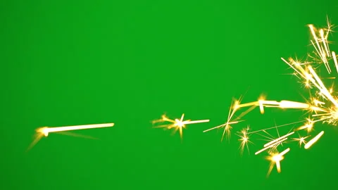Fire work on green screen background Stock Footage 259888468