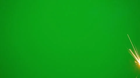 Fire work on green screen background Stock Footage 259888472