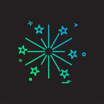 Fire work icon vector design Illustrazione stock