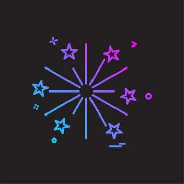 Fire work icon vector design Illustrazione stock