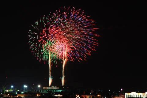 Fire work in night Foto stock
