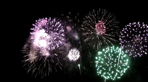 Fire works display Stock Footage