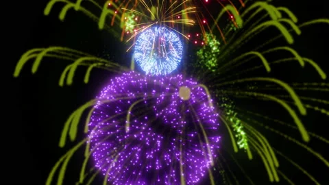 Fire works particle effect animation Video stock 207988125
