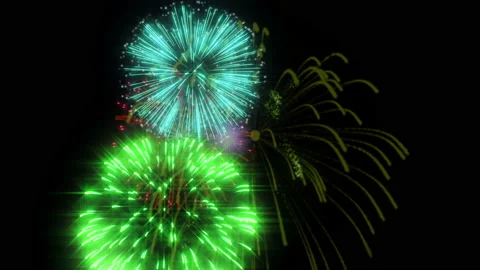 Fire works particle effect animation Stock Footage 207989197