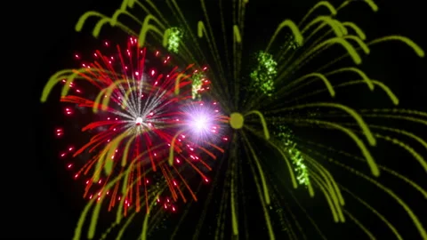 Fire works particle effect animation Stock Footage 207989321