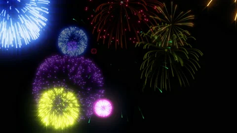 Fire works particle effect animation Stock Footage 207989460