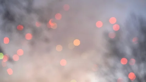 Fire Works Show At sunset Background, Colorful Fire blurred Video stock 125468388