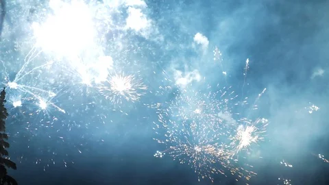 Fire works Slow motion Stock Footage 100934166