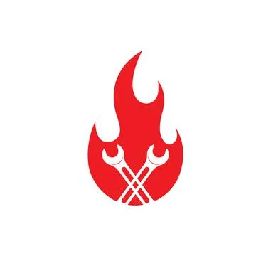 Fire wrench vector illustration and icon of automotive repair Stock Illustration