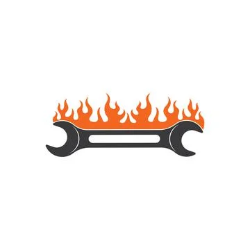 Fire wrench vector illustration and icon of automotive repair Stock Illustration
