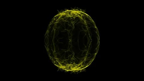 Fire yellow energy ball effect aura glow spin. 3d rendering Illustrazione stock