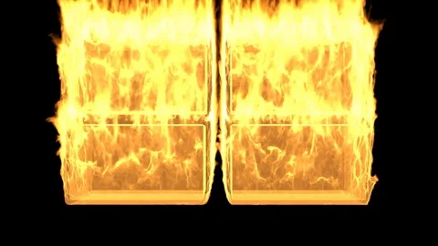 Fire for Youtube End screen - use 4 videos template #3 Stock Footage 105420458