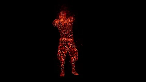 FIre Zombie Stock Footage 248808096