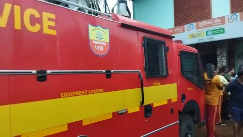 FireAccidentInsideAbank Video stock 282657429