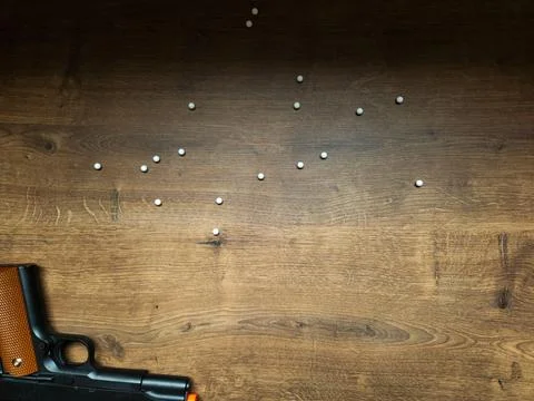 Firearm and bullets Stock Photos